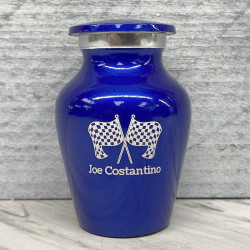 Customer Gallery - Race Checkered Flag Keepsake Urn - Midnight Blue