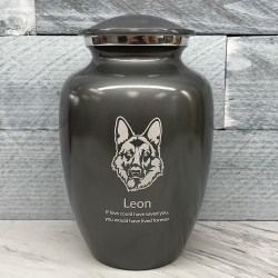 Customer Gallery - Large German Shepherd Dog Cremation Urn - Gunmetal Gray