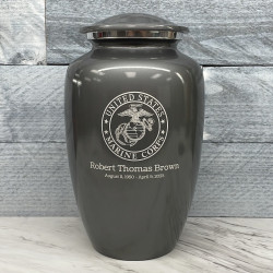 Customer Gallery - Marine Corps Cremation Urn - Gunmetal Gray