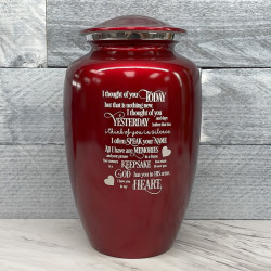 Customer Gallery - I Thought Of You Today Cremation Urn - Ruby Red