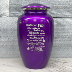 Customer Gallery - I Thought Of You Today Cremation Urn - Purple Luster