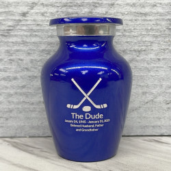 Customer Gallery - Hockey Sticks Keepsake Urn - Midnight Blue
