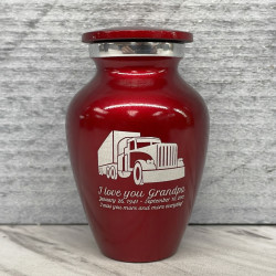 Customer Gallery - Semi Truck Keepsake Urn - Ruby Red