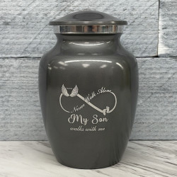 Customer Gallery - My Son Walks With Me Sharing Urn - Gunmetal Gray