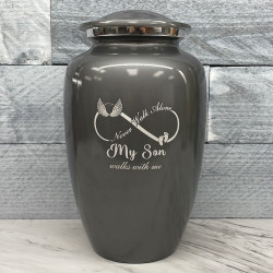 Customer Gallery - My Son Walks With Me Cremation Urn - Gunmetal Gray