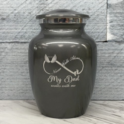 Customer Gallery - My Dad Walks With Me Sharing Urn - Gunmetal Gray