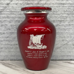 Customer Gallery - Viking Ship Keepsake Urn - Ruby Red