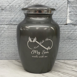 Customer Gallery - My Son Walks With Me Sharing Urn - Gunmetal Gray