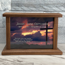Customer Gallery - Cross Cremation Urn - Prestige Walnut