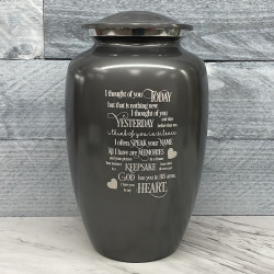 Customer Gallery - I Thought Of You Today Cremation Urn - Gunmetal Gray
