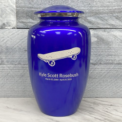 Customer Gallery - Skateboard Cremation Urn - Midnight Blue