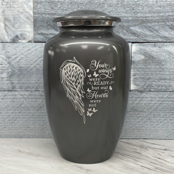 Customer Gallery - Your Wings Were Ready Cremation Urn - Gunmetal Gray