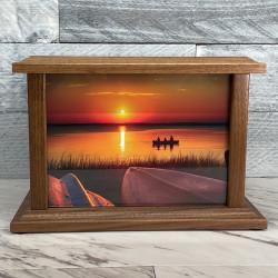 Customer Gallery - Lake Sunset Cremation Urn - Prestige Walnut