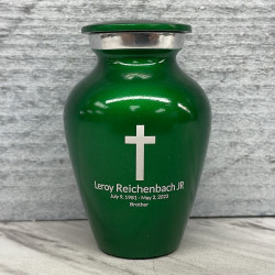 Customer Gallery - Cross Keepsake Urn - Shamrock Green