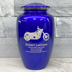 Customer Gallery - Motorcycle Cremation Urn - Midnight Blue