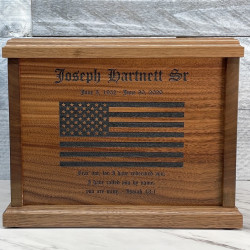 Customer Gallery - American Flag Cremation Urn - Signature Walnut