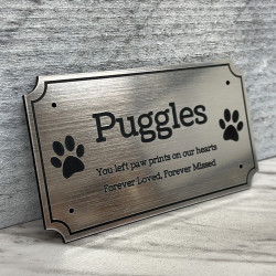 Customer Gallery - DIY Pet Cremation Urn Plate - Brushed Silver - 4" w x 2.25" h