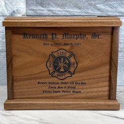 Customer Gallery - Firefighter Cremation Urn - Signature Walnut