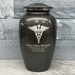 Customer Gallery - Caduceus Cremation Urn - Gunmetal Gray