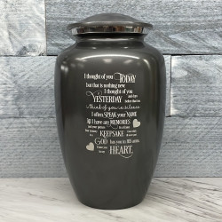 Customer Gallery - I Thought Of You Today Cremation Urn - Gunmetal Gray