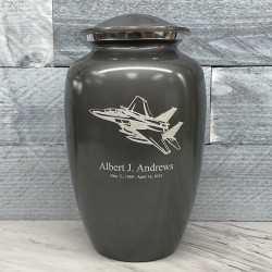 Customer Gallery - Fighter Jet Plane Cremation Urn - Gunmetal Gray