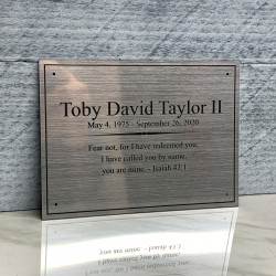 Customer Gallery - DIY Cremation Urn Plate - Brushed Silver - 5.75" w x 4.25" h