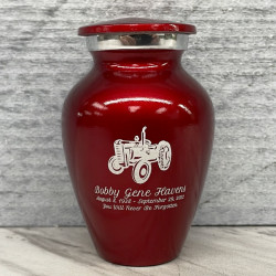 Customer Gallery - Classic Tractor Keepsake Urn - Ruby Red