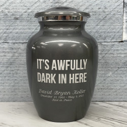 Customer Gallery - It's Awfully Dark In Here Sharing Urn - Gunmetal Gray
