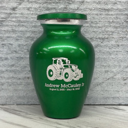 Customer Gallery - Modern Tractor Keepsake Urn - Shamrock Green