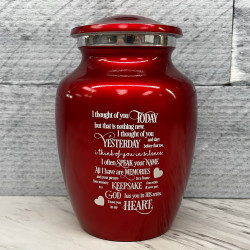 Customer Gallery - I Thought Of You Today Sharing Urn - Ruby Red