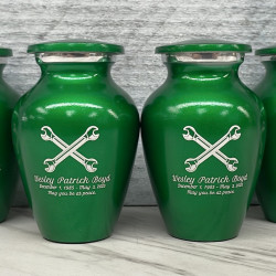 Customer Gallery - Mechanic Wrench Keepsake Urn - Shamrock Green