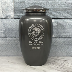 Customer Gallery - Marine Corps Cremation Urn - Gunmetal Gray