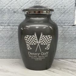 Customer Gallery - Race Checkered Flag Sharing Urn - Gunmetal Gray