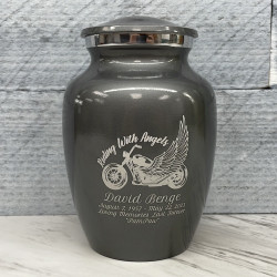 Customer Gallery - Riding with Angels Motorcycle Sharing Urn - Gunmetal Gray