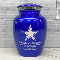 Customer Gallery - Dallas Star Sharing Urn - Midnight Blue
