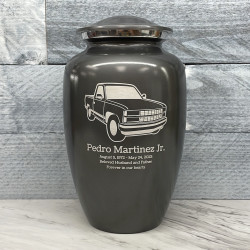 Customer Gallery - Truck V Cremation Urn - Gunmetal Gray