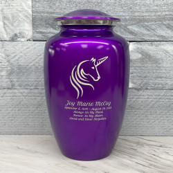 Customer Gallery - Unicorn Cremation Urn - Purple Luster