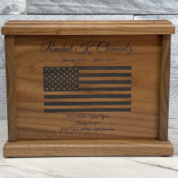 Customer Gallery - American Flag Cremation Urn - Signature Walnut