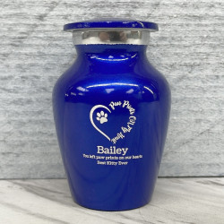 Customer Gallery - Keepsake Paw Prints On My Heart Pet Cremation Urn - Midnight Blue