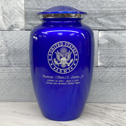 Customer Gallery - Army Cremation Urn - Midnight Blue