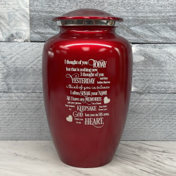 Customer Gallery - I Thought Of You Today Cremation Urn - Ruby Red