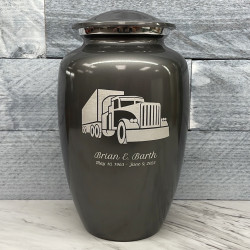 Customer Gallery - Semi Truck Cremation Urn - Gunmetal Gray