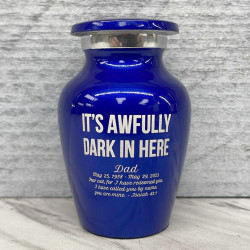 Customer Gallery - It's Awfully Dark In Here Keepsake Urn - Midnight Blue