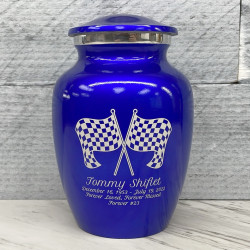 Customer Gallery - Race Checkered Flag Sharing Urn - Midnight Blue