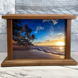 Customer Gallery - Beach Sunset Cremation Urn - Prestige Walnut