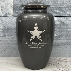 Customer Gallery - Dallas Star Cremation Urn - Gunmetal Gray