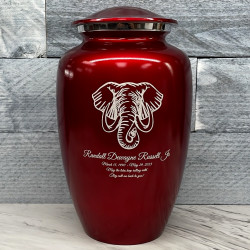 Customer Gallery - Elephant Cremation Urn - Ruby Red