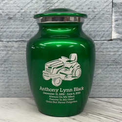 Customer Gallery - Riding Lawn Mower Sharing Urn - Shamrock Green