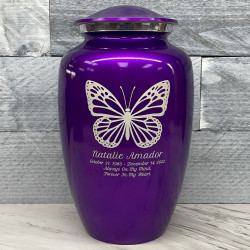 Customer Gallery - Butterfly Cremation Urn - Purple Luster