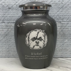 Customer Gallery - Shih Tzu Dog Cremation Urn - Gunmetal Gray